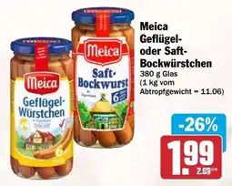 AEZ Meica Geflügel- oder Saft Bockwürstchen Angebot