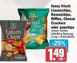 AEZ funny frisch Linsenchips, Kesselchips, Riffles, Cheese oder popchips Angebot
