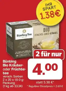 Famila Nord West Bünting Bio Kräuter- oder Früchtetee Angebot