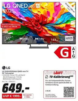 MediaMarkt LG 55QNED93A6A QNED evo TV 55" Fernseher Angebot