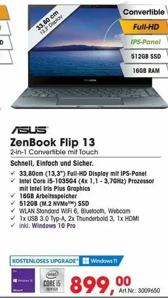 Arlt Asus Zenbook Flip 13 2in1 Convertible Mit Touch Angebot