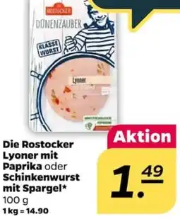 NETTO Die Rostocker Lyoner mit Paprika oder Schinkenwurst mit Spargel Angebot