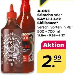 NETTO A-ONE Sriracha oder KAY LI J-Lek Chilisauce Angebot