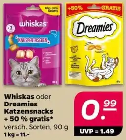 NETTO Whiskas oder Dreamies Katzensnacks Angebot