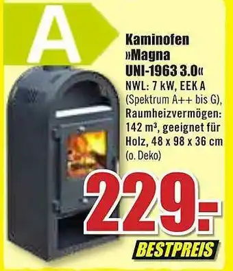 B1 Discount Baumarkt Kaminofen „magna Uni-1963 3.0“ Angebot