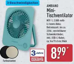 Aldi Nord AMBIANO Mini Tischventilator Angebot