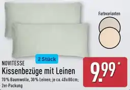 Aldi Nord NOVITESSE Kissenbezüge mit Leinen Angebot