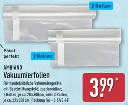 Aldi Nord AMBIANO Vakuumierfolien Angebot