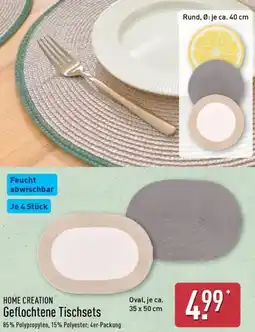 Aldi Nord HOME CREATION Geflochtene Tischsets Angebot