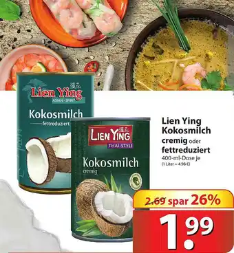 Famila Nord Ost Lien Ying Kokosmilch Cremig Oder Fettreduziert Angebot