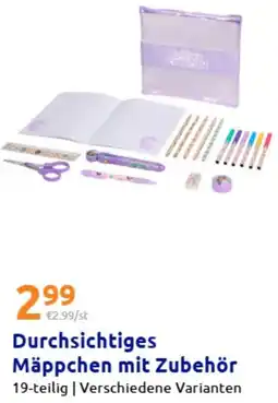 Action Durchsichtiges Mäppchen mit Zubehör Angebot