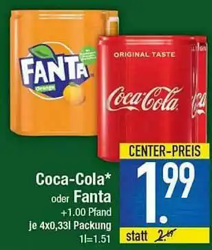 E-Center Coca-cola Oder Fanta Angebot