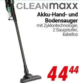 CENTERSHOP CLEANmaxx Akku-Hand und Bodensauger Angebot