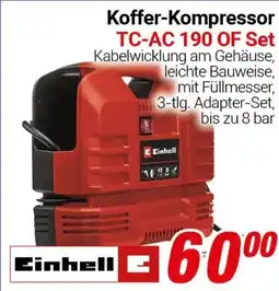 CENTERSHOP Einhell Koffer-Kompressor TC-AC 190 OF Set Angebot