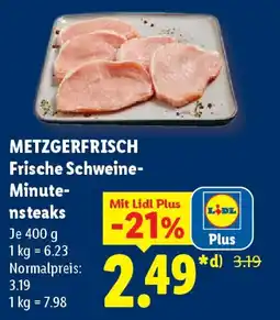 Lidl METZGERFRISCH Frische Schweine- Minutensteaks Angebot