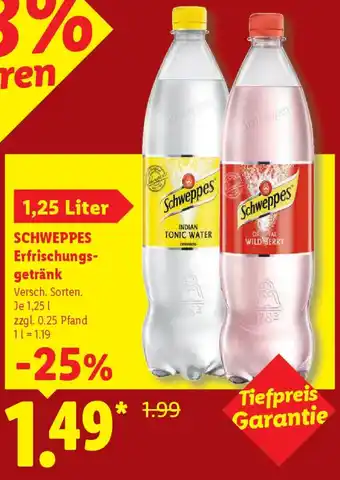 Lidl SCHWEPPES Erfrischungsgetränk Angebot