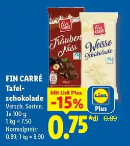 Lidl FIN CARRÉ Tafelschokolade Angebot