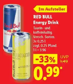 Lidl RED BULL Energy Drink Angebot