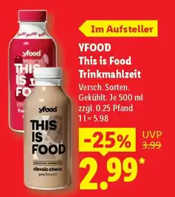 Lidl YFOOD This is Food Trinkmahlzeit Angebot