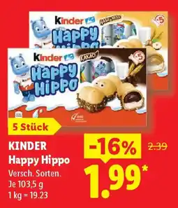 Lidl KINDER Happy Hippo Angebot