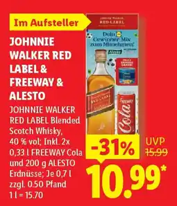 Lidl Johnnie walker red freeway & alesto Angebot