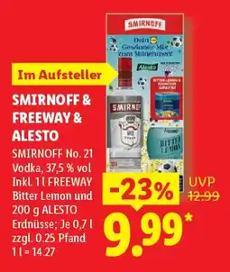 Lidl Smirnoff & freeway & alesto Angebot