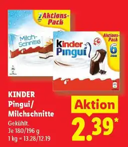 Lidl KINDER Pingui/ Milchschnitte Angebot