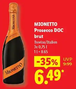 Lidl MIONETTO Prosecco DOC brut Angebot