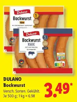 Lidl DULANO Bockwurst Angebot