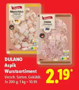 Lidl DULANO Aspik Wurstsortiment Angebot