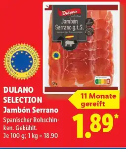 Lidl DULANO SELECTION Jambón Serrano Angebot