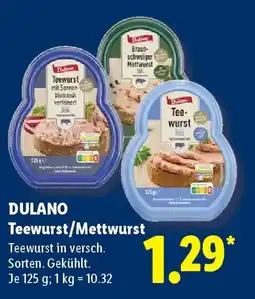 Lidl DULANO Teewurst/Mettwurst Angebot