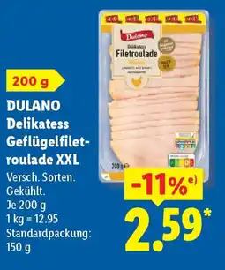 Lidl DULANO Delikatess Geflügelfiletroulade XXL Angebot