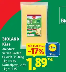 Lidl BIOLAND Käse Angebot