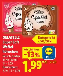 Lidl GELATELLI Super Soft Waffelhörnchen Angebot