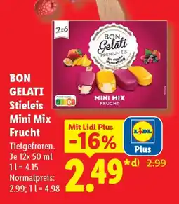Lidl BON GELATI Stieleis Mini Mix Frucht Angebot