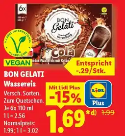 Lidl BON GELATI Wassereis Angebot