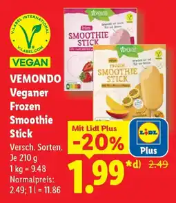 Lidl VEMONDO Veganer Frozen Smoothie Stick Angebot