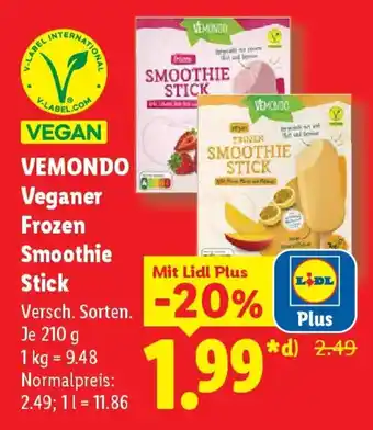 Lidl VEMONDO Veganer Frozen Smoothie Stick Angebot