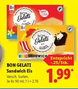 Lidl BON GELATI Sandwich Eis Angebot