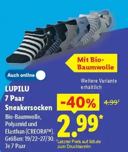 Lidl LUPILU 7 Paar Sneakersocken Angebot
