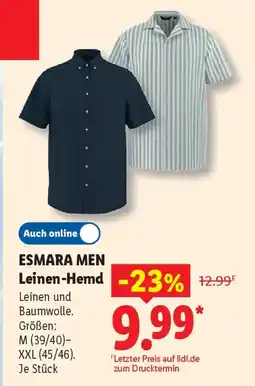 Lidl ESMARA MEN Leinen-Hemd Angebot