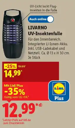 Lidl LIVARNO UV-Insektenfalle Angebot