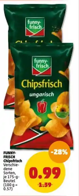 PENNY Funny Frisch Chipsfrisch 175g Beutel Angebot