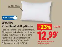 Lidl LIVARNO Visko-Komfort-Kopfkissen Angebot