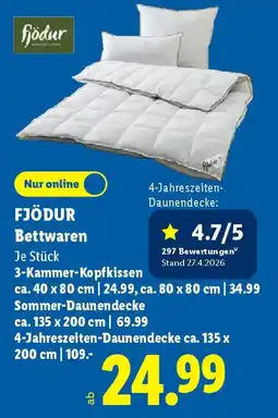Lidl FJÖDUR Bettwaren Angebot