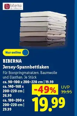 Lidl BIBERNA Jersey-Spannbettlaken Angebot
