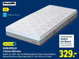 Lidl DUNLOPILLO 7-Zonen-Matratze Angebot