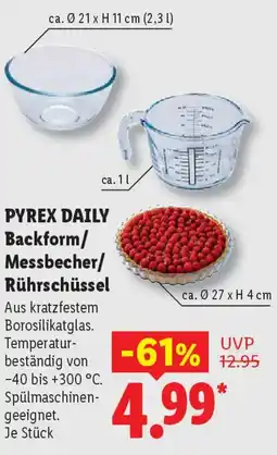 Lidl PYREX DAILY Backform/ Messbecher/ Rührschüssel Angebot