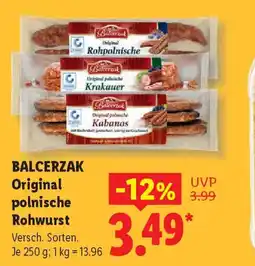 Lidl BALCERZAK Original polnische Rohwurst Angebot
